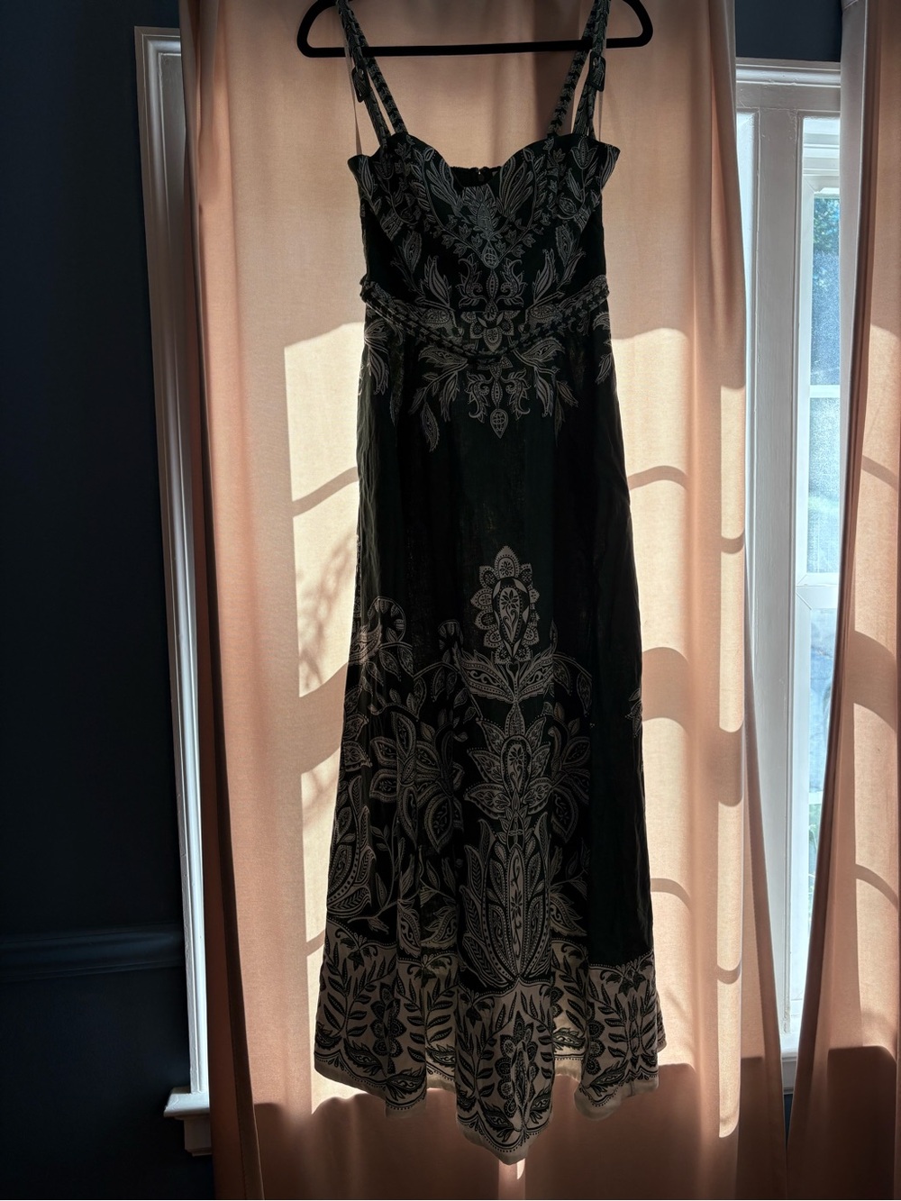Farm Rio Dark Green Miranda Buckles Maxi Dress, Small - Picture 6 of 12